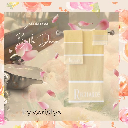 Mit Monogramm-Gelbgoldene Badhandtuch Set