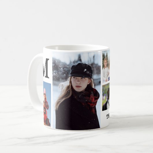 Mit Monogramm genannte Family Foto personalisiert Kaffeetasse (Vorderseite Links)