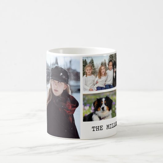Mit Monogramm genannte Family Foto personalisiert Kaffeetasse (Mittel)