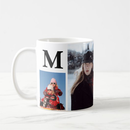 Mit Monogramm genannte Family Foto personalisiert Kaffeetasse (Links)