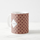 Mit Monogramm geometrische Cabernet-Sterne auf Kor Kaffeetasse (Vorderseite Links)