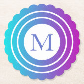 Mit Monogramm geometrische Multicolorbreite Untersetzer (Vorderseite)