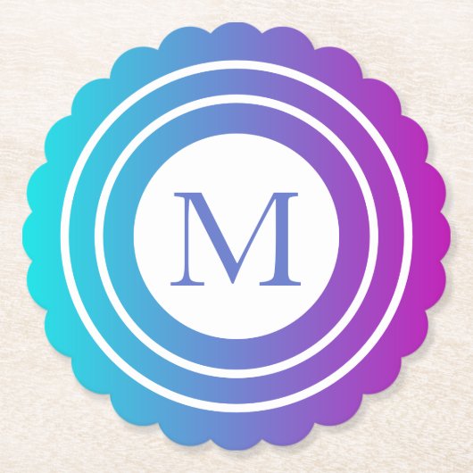 Mit Monogramm geometrische Multicolorbreite Untersetzer (Vorderseite)