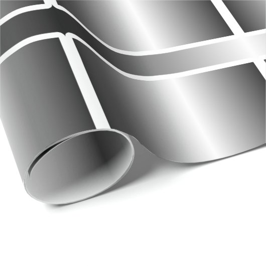 Mit Monogramm geometrische Quadrate Schwarz-weiß u Geschenkpapier (Rolleneckpunkt)