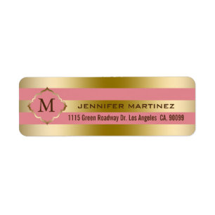 Mit Monogramm geometrische Streifen aus Gold und R