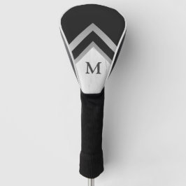 Mit Monogramm geometrischer Zickzack schwarzer Sil Golf Headcover