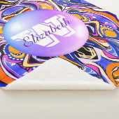 Mit Monogramm Geometrisches Artdeco Vivid Muster Sherpadecke (3/4)
