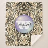 Mit Monogramm Geometrisches Artdeco Vivid Muster Sherpadecke (Vorderseite)