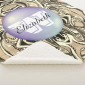 Mit Monogramm Geometrisches Artdeco Vivid Muster Sherpadecke (3/4)