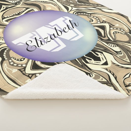 Mit Monogramm Geometrisches Artdeco Vivid Muster Sherpadecke (3/4)