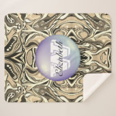 Mit Monogramm Geometrisches Artdeco Vivid Muster Sherpadecke (Vorderseite (Horizontal))