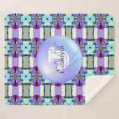 Mit Monogramm Geometrisches Chic Artistic Vivid Mu Sherpadecke (Vorderseite (Horizontal))