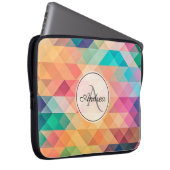 Mit Monogramm geometrisches Muster Laptopschutzhülle (Vorne Rechts)
