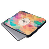 Mit Monogramm geometrisches Muster Laptopschutzhülle (Vorne Knopf)
