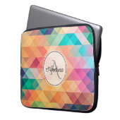 Mit Monogramm geometrisches Muster Laptopschutzhülle (Vorderseite Links)
