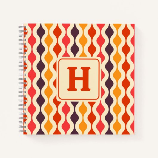 Mit Monogramm geometrisches Muster nach hinten Notizblock (Vorderseite)