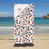 Mit Monogramm geometrisches Muster Strandtuch