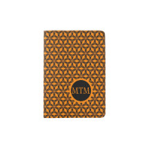 Mit Monogramm geometrisches Orange und Schwarz