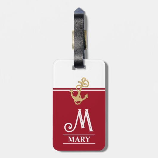 Mit Monogramm Gepäckanhänger (Rückseite vertikal)