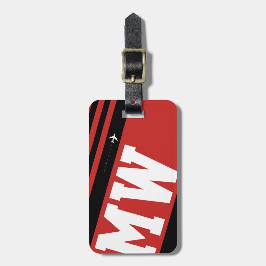 mit Monogramm Gepäckanhänger (Vorderseite vertikal)