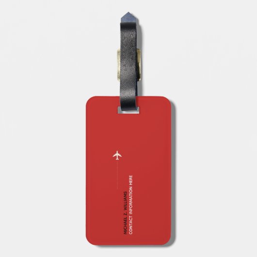 mit Monogramm Gepäckanhänger (Rückseite vertikal)