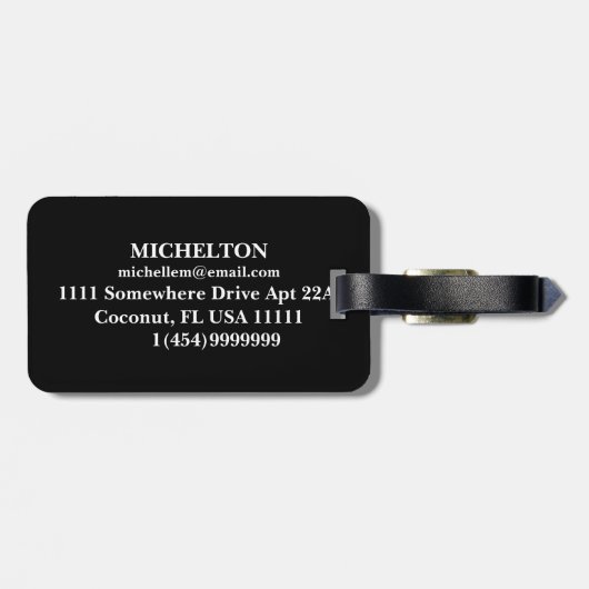 Mit Monogramm Gepäckanhänger (Rückseite horizontal)