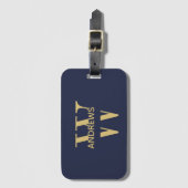 Mit Monogramm Gepäckanhänger für Schwarzes Gold (Vorderseite Vertikal)