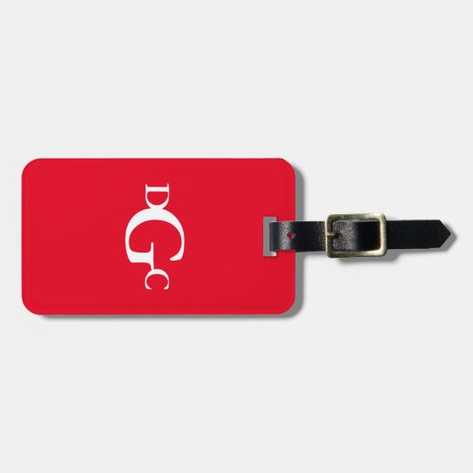 Mit Monogramm Gepäckanhänger Rot und Weiß (Vorderseite horizontal)