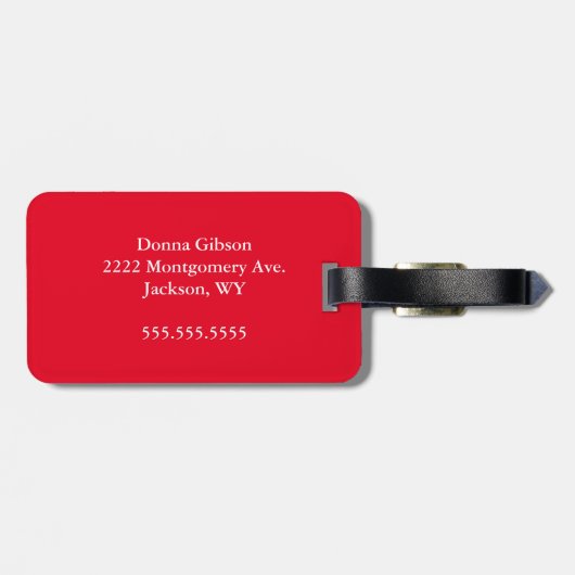 Mit Monogramm Gepäckanhänger Rot und Weiß (Rückseite horizontal)