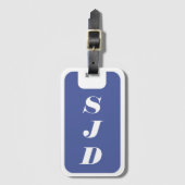 Mit Monogramm Gepäckmarke Blau Gepäckanhänger (Vorderseite Vertikal)