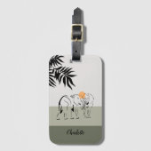 Mit Monogramm Gepäckmarke "Elephant Lover" Gepäckanhänger (Vorderseite Vertikal)