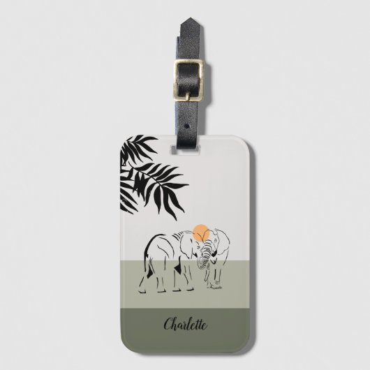 Mit Monogramm Gepäckmarke "Elephant Lover" Gepäckanhänger (Vorderseite Vertikal)