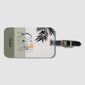Mit Monogramm Gepäckmarke "Elephant Lover" Gepäckanhänger (Vorderseite (Horizontal))