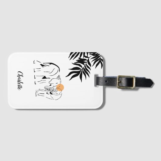 Mit Monogramm Gepäckmarke "Elephant Lover" Gepäckanhänger (Vorderseite (Horizontal))