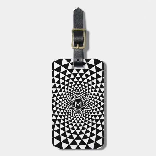 Mit Monogramm Gepäckmarke Mind Warp BW Gepäckanhänger (Vorderseite vertikal)