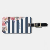 Mit Monogramm Gepäckmarke mit blauem und weißem St Gepäckanhänger (Vorderseite horizontal)