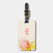 Mit Monogramm Gepäckmarke Rosa Gepäckanhänger (Vorderseite vertikal)