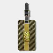 Mit Monogramm Gepäcktag für Golden Lines Gepäckanhänger (Vorderseite vertikal)