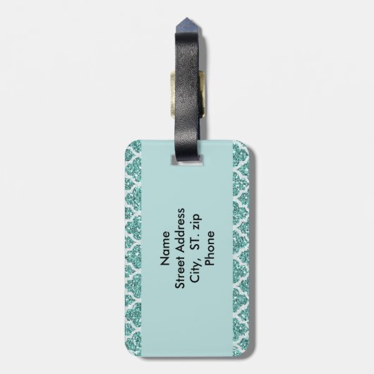 Mit Monogramm Gepäckträger Gepäckanhänger (Rückseite vertikal)