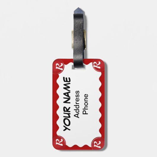 Mit Monogramm Gepäckträger Gepäckanhänger (Rückseite vertikal)