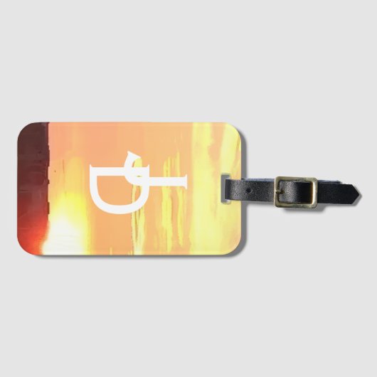 Mit Monogramm Gepäckträger Gepäckanhänger (Vorderseite (Horizontal))