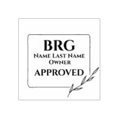 Mit Monogramm Gerahmter Eigentümer Gummistempel (Prägung)