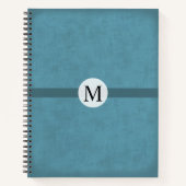 mit Monogramm Geschenk für ihn bedrückte blaue Mas Notizblock (Vorderseite)