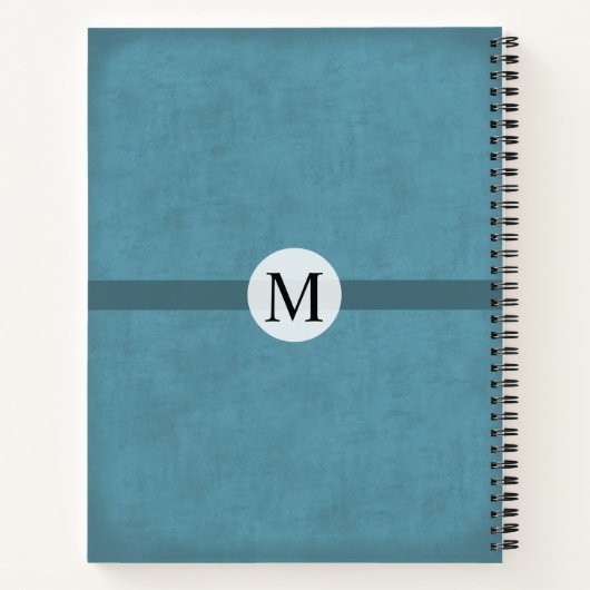 mit Monogramm Geschenk für ihn bedrückte blaue Mas Notizblock (Rückseite)