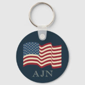 Mit Monogramm Geschenk von American Flag Schlüssel Schlüsselanhänger (Vorderseite)