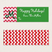 Mit Monogramm Geschenkmarke mit Zickzack (Vorne & Hinten)