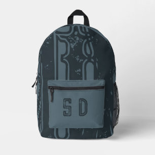 Mit Monogramm gestörtes Cooles Cadet Marmor Blau G Bedruckter Rucksack