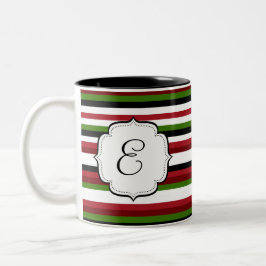 Mit Monogramm gestreifte Zweifarbige Tasse