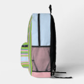 Mit Monogramm gestrichen, grün und rosa Bedruckter Rucksack (Rechts)