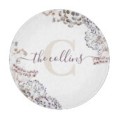 Mit Monogramm getrocknete Blütenschneide Schneidebrett (Vorderseite)